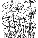 coloriage Vibrant Field of Wildflowers Swaying in the Breeze