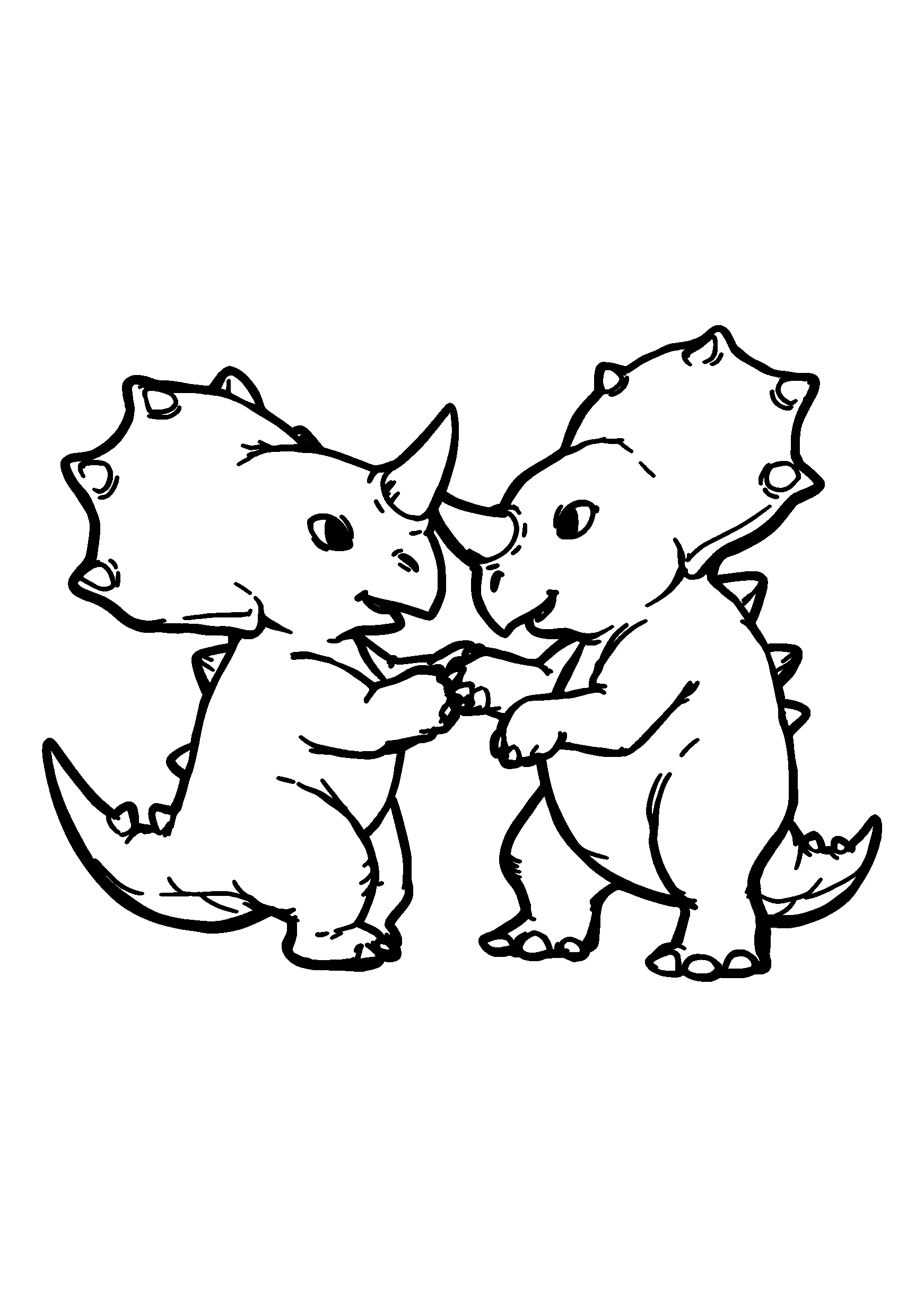 coloriage Ankylosaurs Battling with Their Clubbed Tails