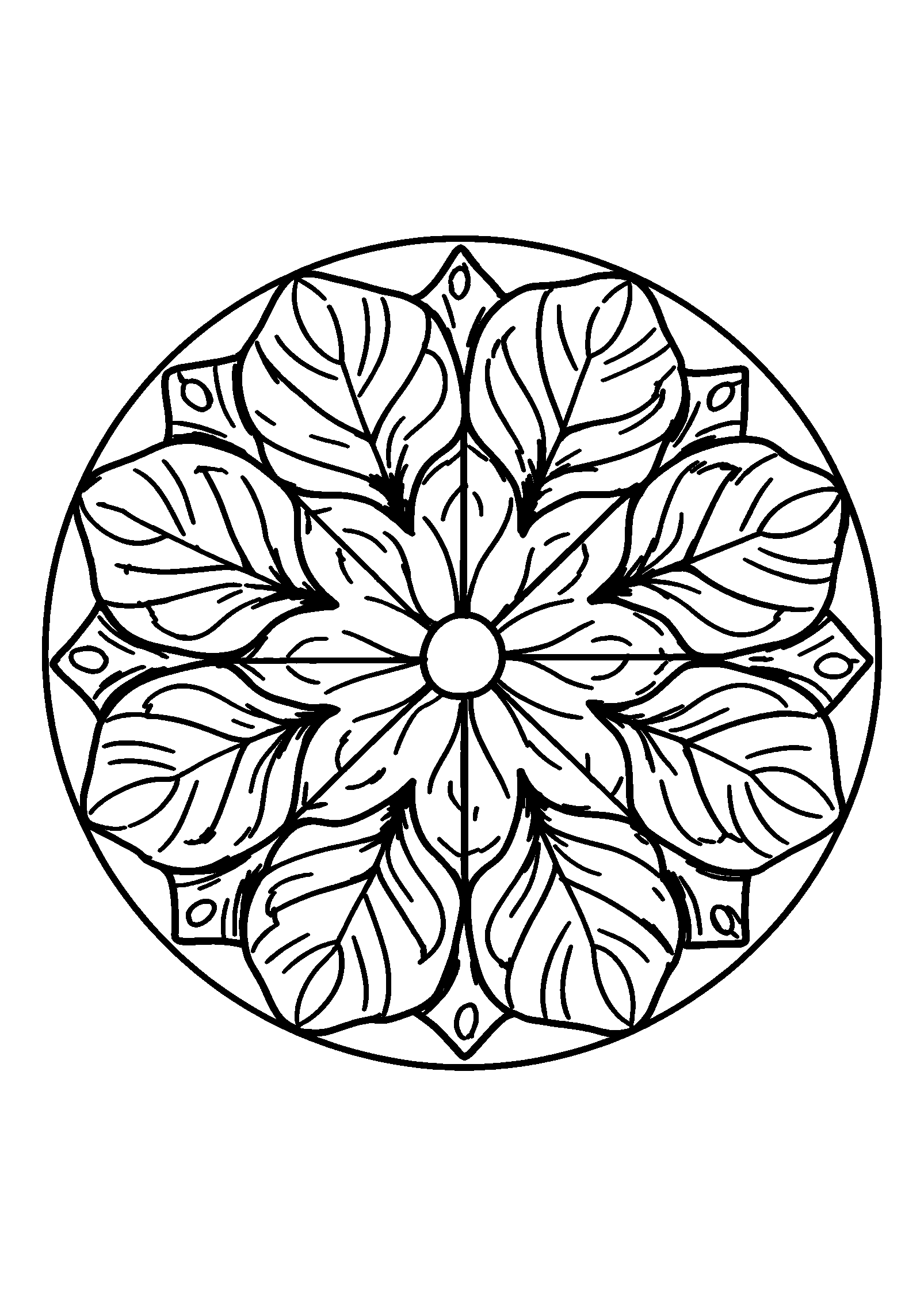 coloriage Circular Mandala Made of Peacock Feathers