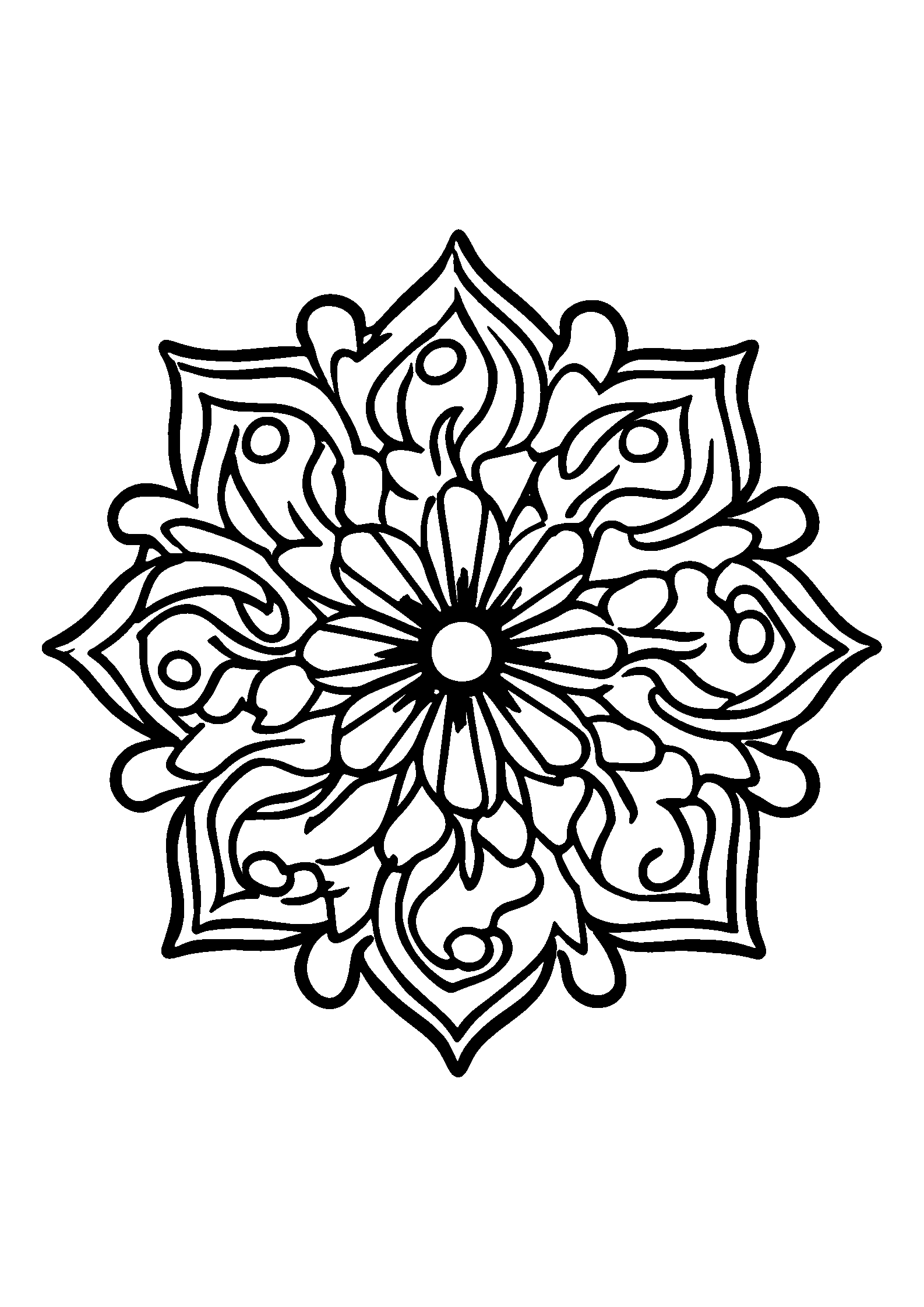 coloriage Mandala with Geometric Shapes Depicting Movement and Flow