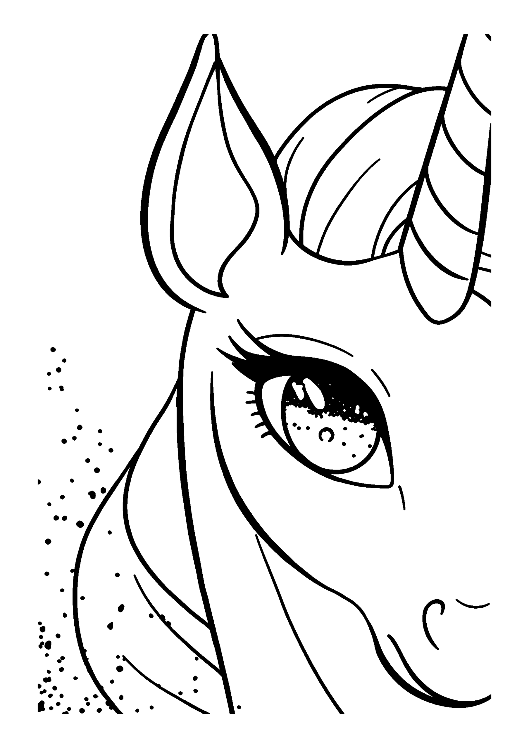 coloriage Close-up of a Unicorn's Eye Sparkling in the Light
