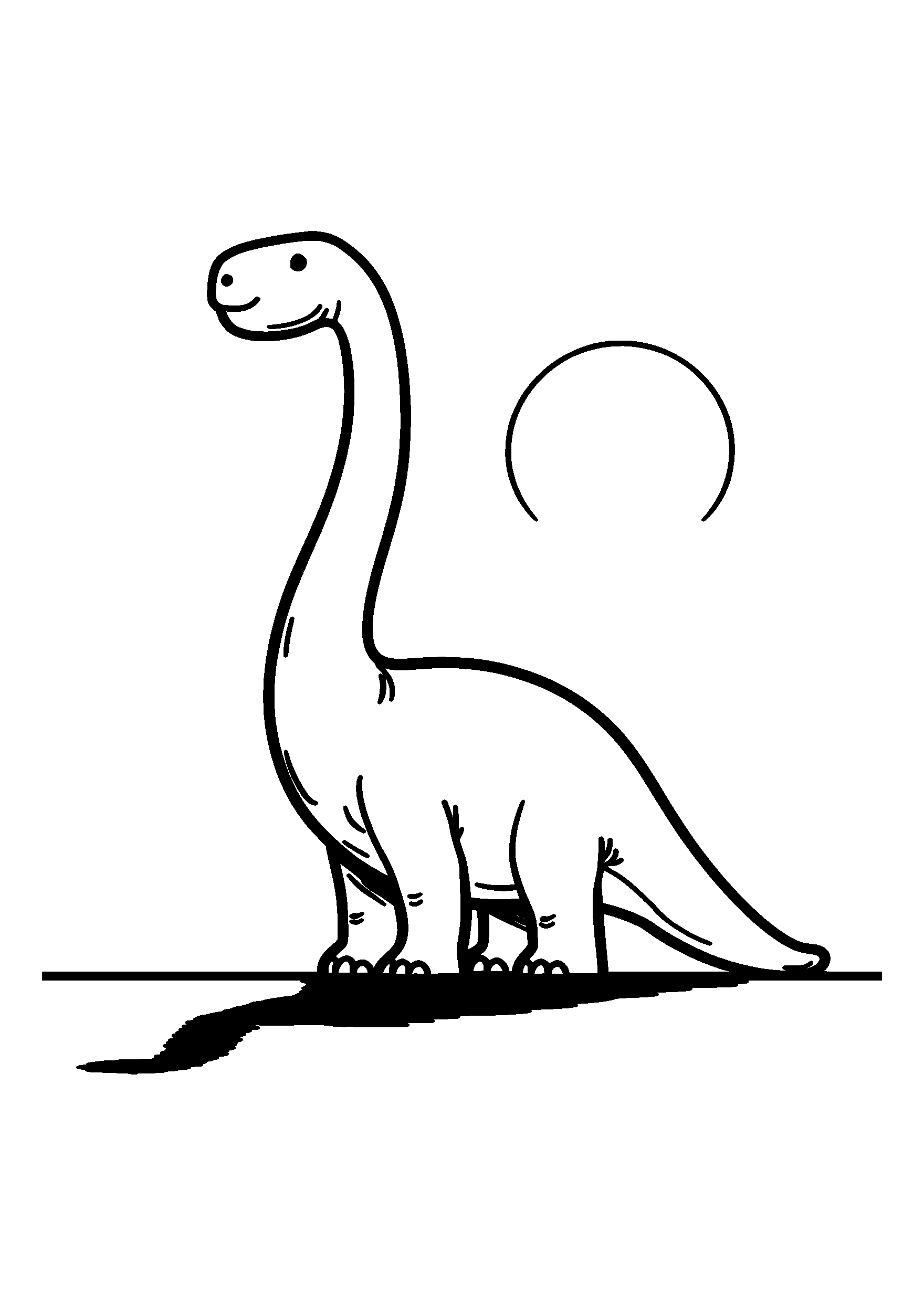 coloriage Dinosaur Casting a Long Shadow at Dusk