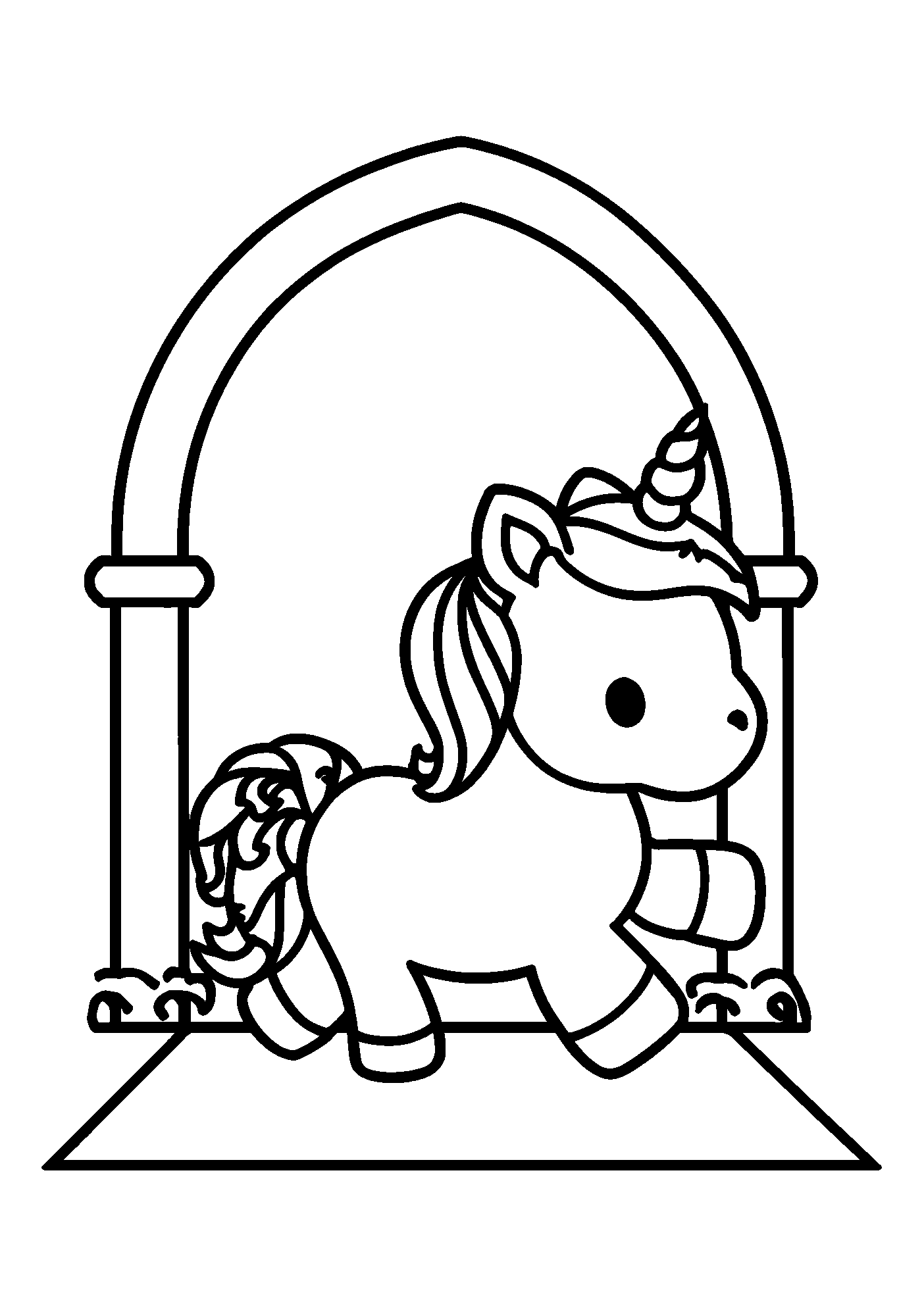 coloriage Unicorn Stepping Through a Magical Portal